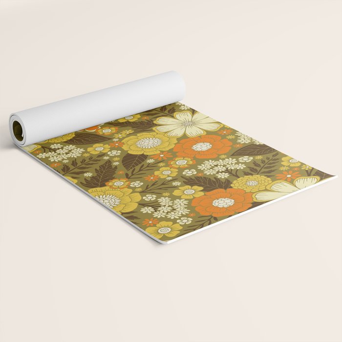 1970s Retro/Vintage Floral Pattern Yoga Mat Gallery Image 2