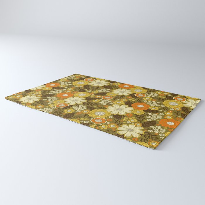 1970s Retro/Vintage Floral Pattern Rug Gallery Image 3