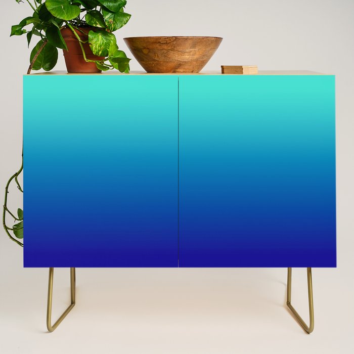 Turquoise Ultramarine Blue Gradient Credenza Gallery Image 1
