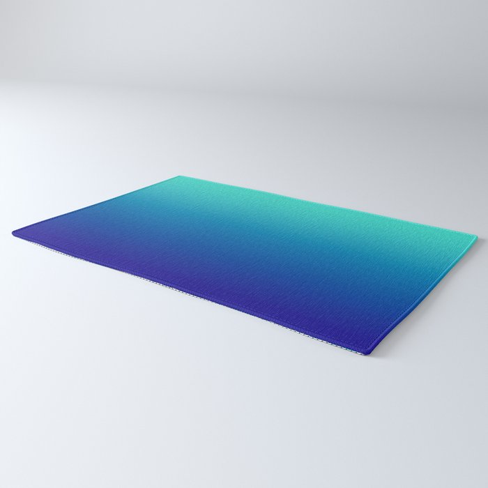 Turquoise Ultramarine Blue Gradient Rug Gallery Image 3