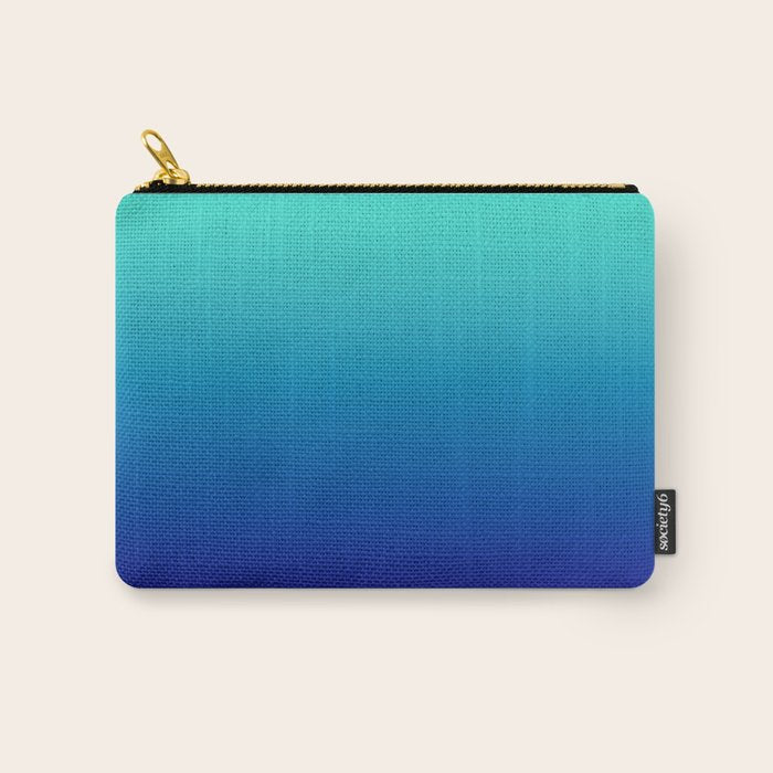Turquoise Ultramarine Blue Gradient Carry All Pouch Gallery Image 1