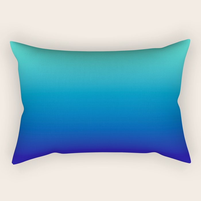 Turquoise Ultramarine Blue Gradient Rectangular Pillow Gallery Image 2