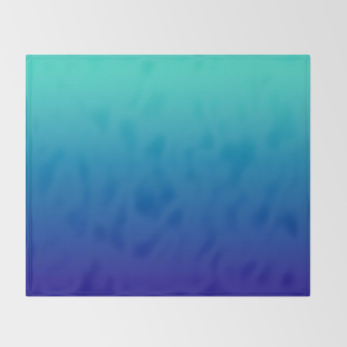 Turquoise Ultramarine Blue Gradient Throw Blanket Gallery Image 2