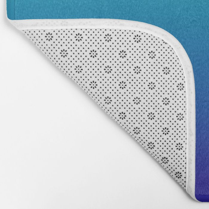 Turquoise Ultramarine Blue Gradient Bath Mat Gallery Image 2