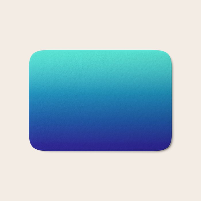 Turquoise Ultramarine Blue Gradient Bath Mat Gallery Image 1