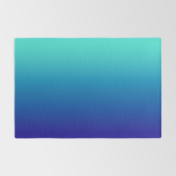 Turquoise Ultramarine Blue Gradient Rug Gallery Image 2