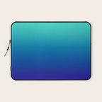 Turquoise Ultramarine Blue Gradient Laptop Sleeve Gallery Image 1