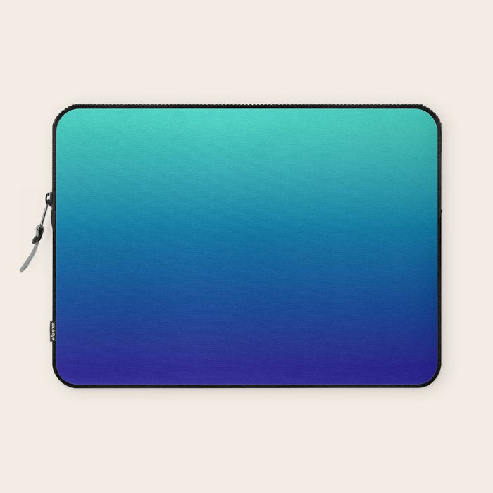 Turquoise Ultramarine Blue Gradient Laptop Sleeve Gallery Image 1