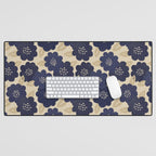 Blue Flower Pattern Desk Mat Gallery Image 1