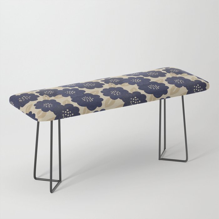 Blue Flower Pattern Bench Gallery Image 1