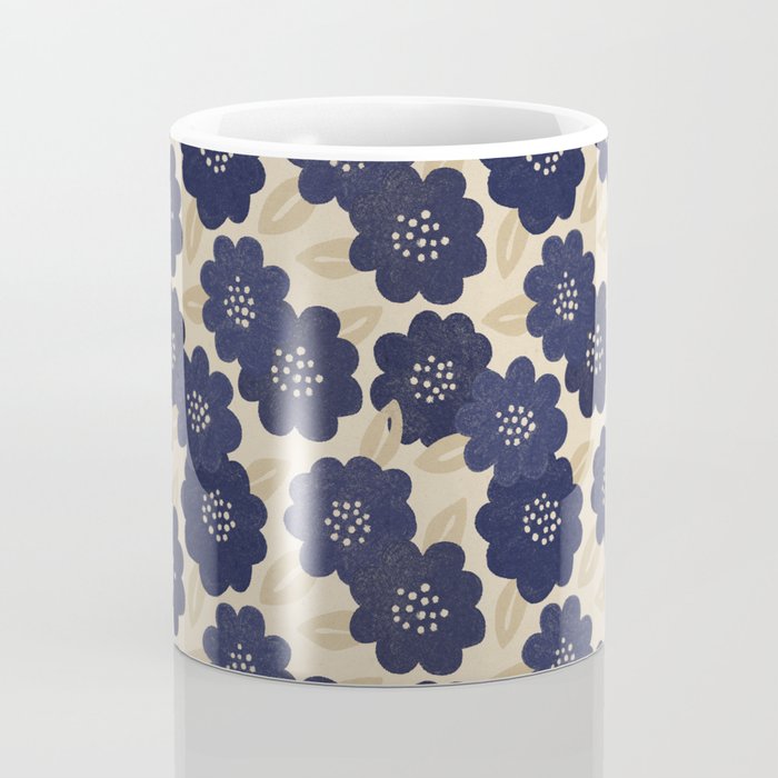 Blue Flower Pattern Coffee Mug Gallery Image 4