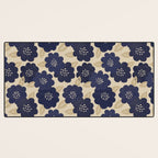 Blue Flower Pattern Desk Mat Gallery Image 3