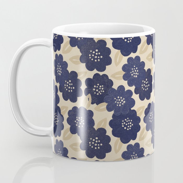 Blue Flower Pattern Coffee Mug Gallery Image 3
