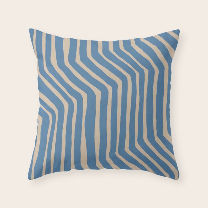 Towa in denim blue Throw Pillow Gallery Image 6