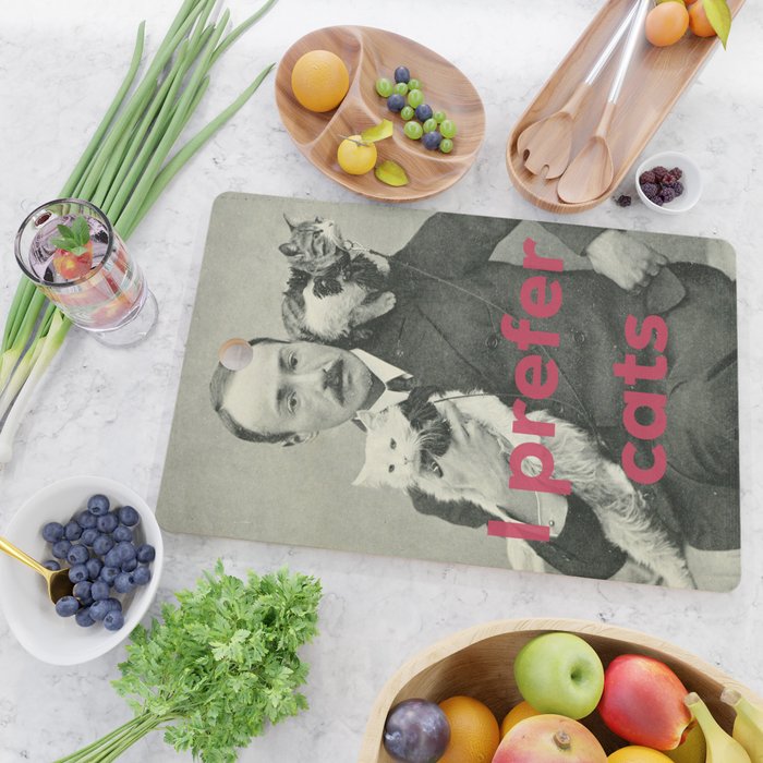 I Prefer Cats Cutting Board Gallery Image 2