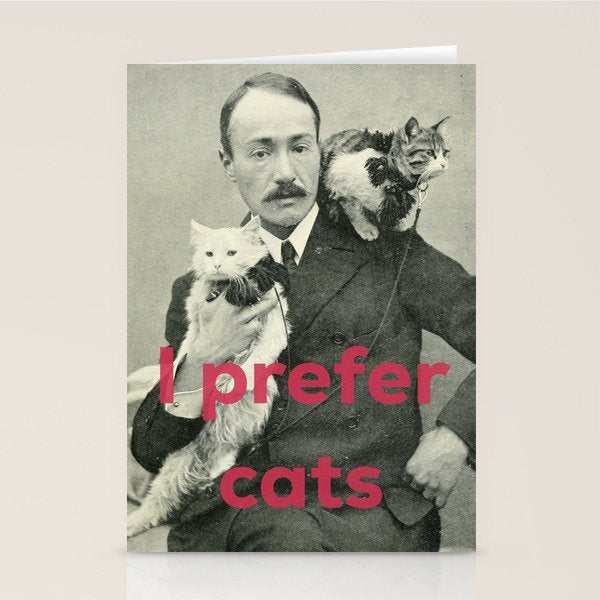 I Prefer Cats Stationery Card Gallery Image 1