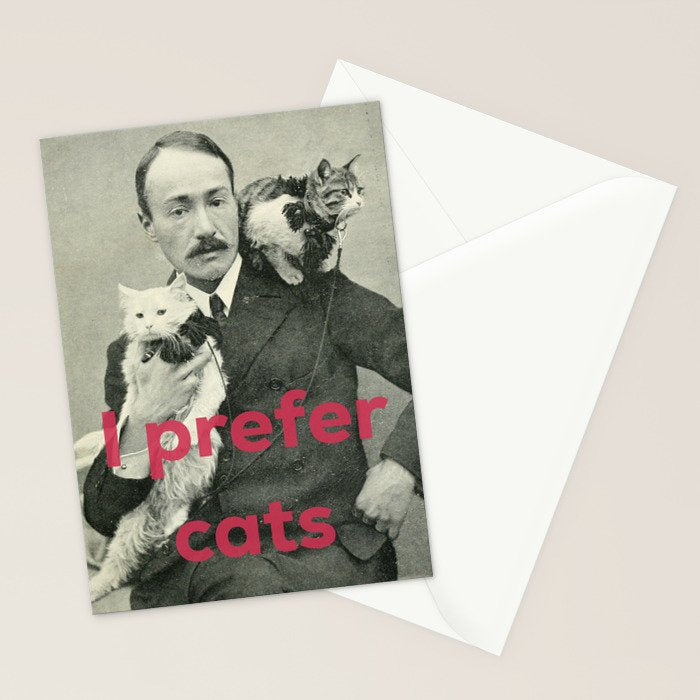 I Prefer Cats Stationery Card Gallery Image 2
