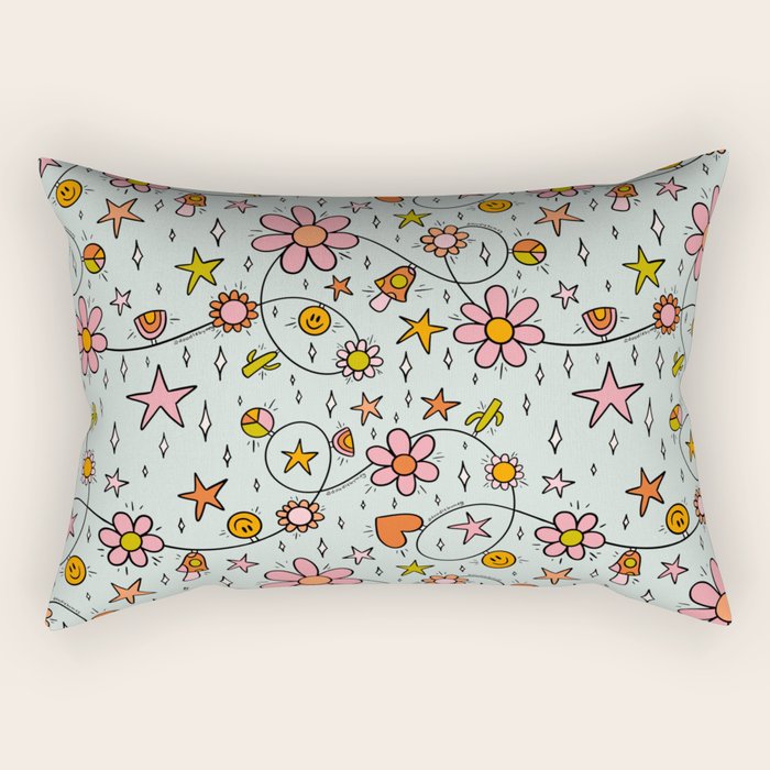 Alternative Christmas Lights Print Rectangular Pillow Gallery Image 1