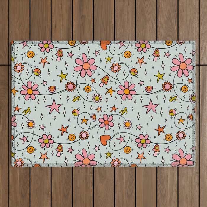 Alternative Christmas Lights Print Outdoor Rug Gallery Image 1