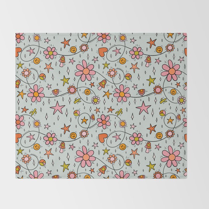Alternative Christmas Lights Print Throw Blanket Gallery Image 2