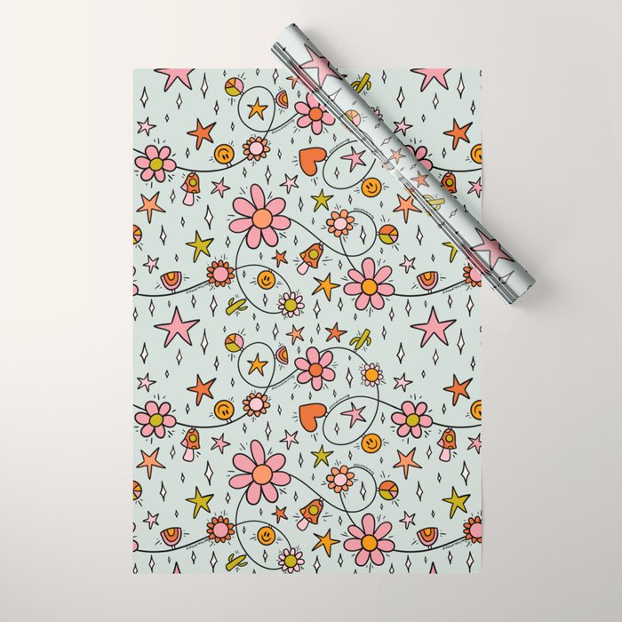 Alternative Christmas Lights Print Wrapping Paper Gallery Image 1