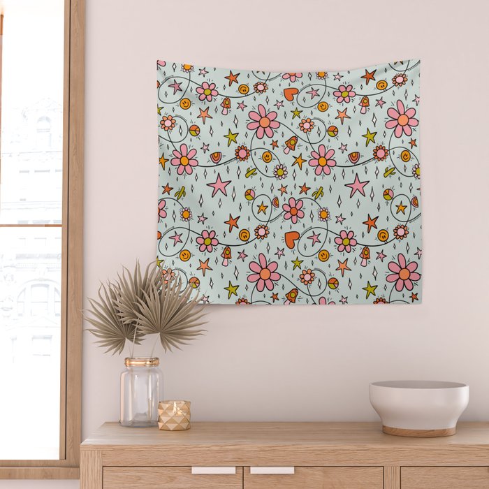 Alternative Christmas Lights Print Wall Tapestry Gallery Image 2