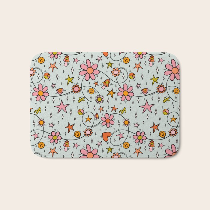 Alternative Christmas Lights Print Bath Mat Gallery Image 1