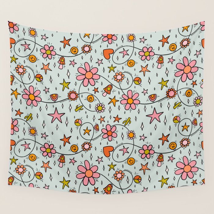Alternative Christmas Lights Print Wall Tapestry Gallery Image 4