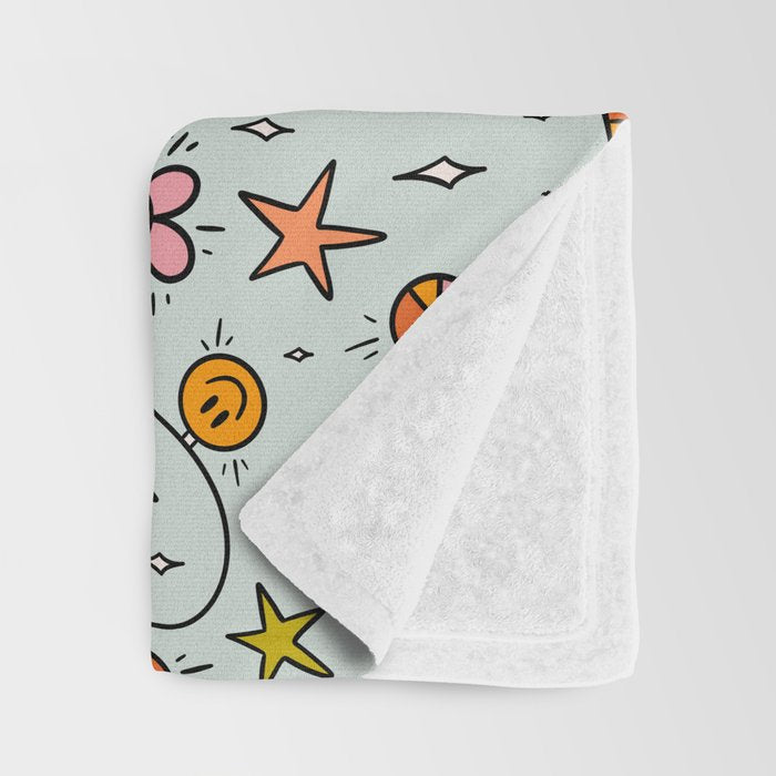 Alternative Christmas Lights Print Throw Blanket Gallery Image 3