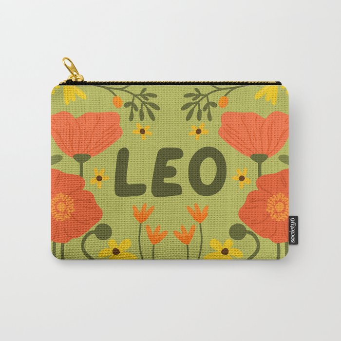 Leo Floral Folk Art  Carry All Pouch Gallery Image 1