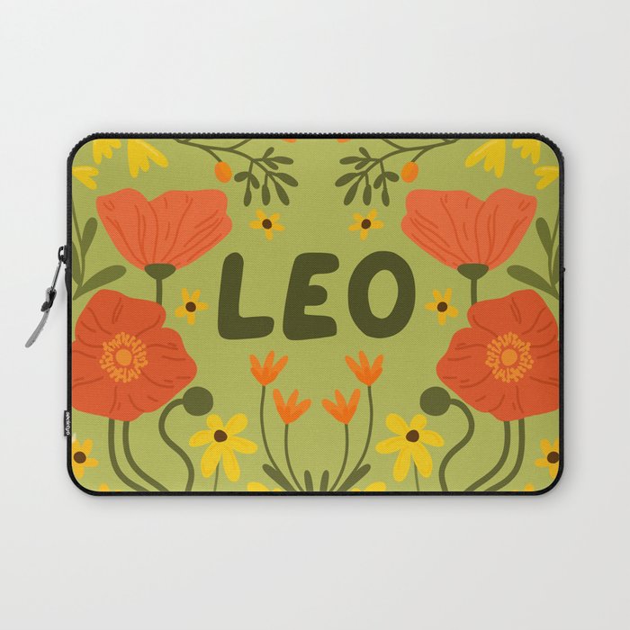 Leo Floral Folk Art  Laptop Sleeve Gallery Image 1