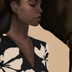 Woman in Bold Print with Black Horse Coffee Mug Gallery Image 2