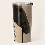 Woman in Bold Print with Black Horse Travel Mug Gallery Image 2