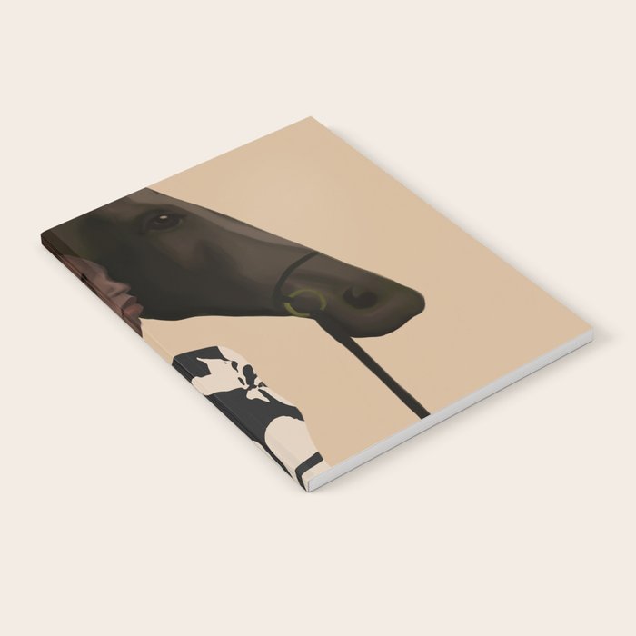 Woman in Bold Print with Black Horse Notebook Gallery Image 1