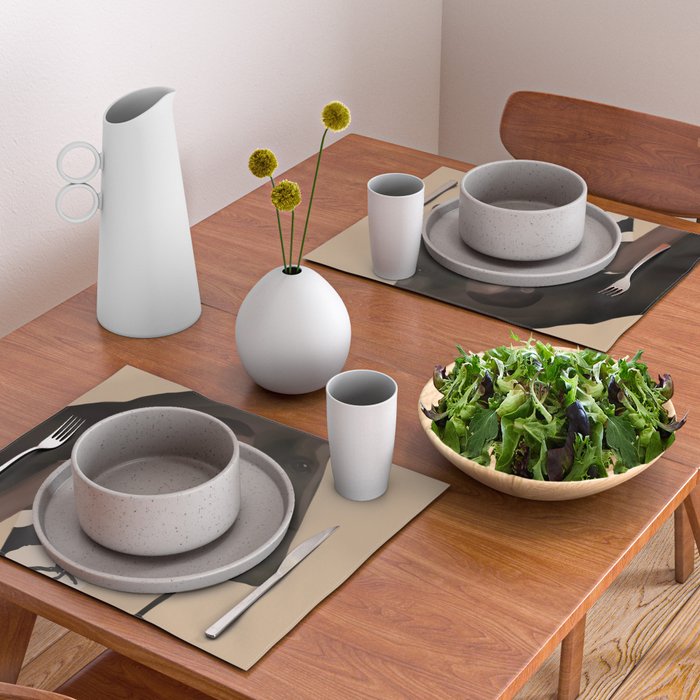 Woman in Bold Print with Black Horse Placemat Gallery Image 2