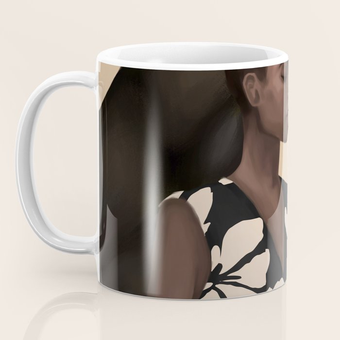 Woman in Bold Print with Black Horse Coffee Mug Gallery Image 3