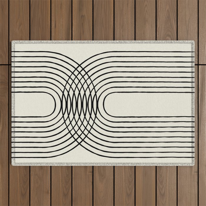 Arch duo 1 Mid century modern Outdoor Rug Gallery Image 1