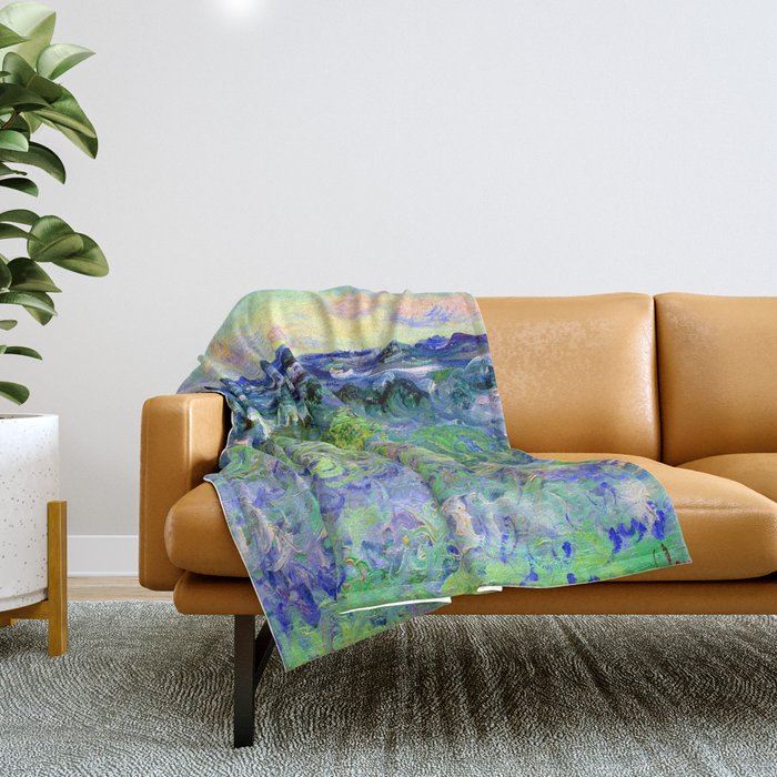 Claude Monet Sea at Pourville Throw Blanket Gallery Image 1