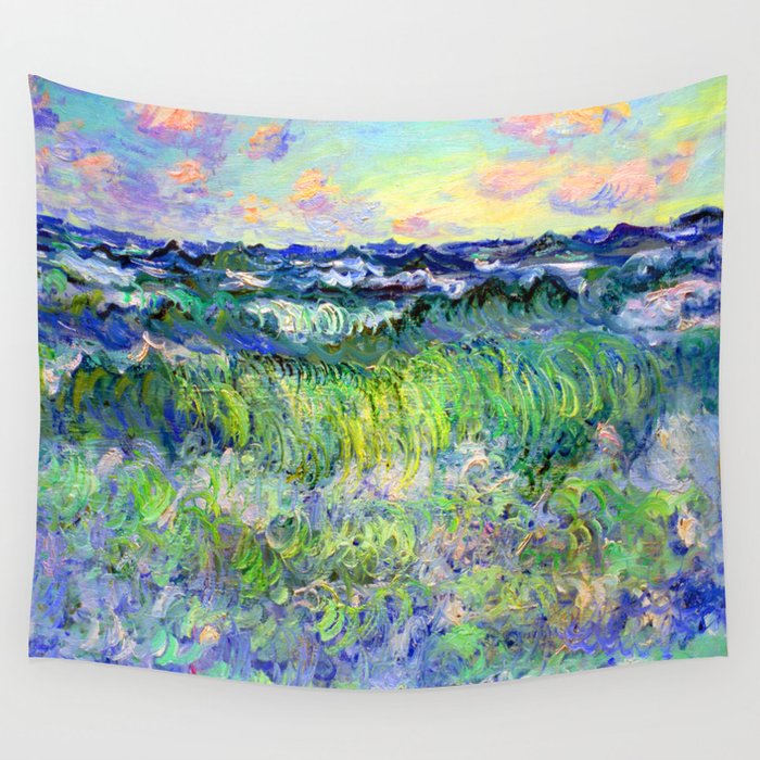 Claude Monet Sea at Pourville Wall Tapestry Gallery Image 4