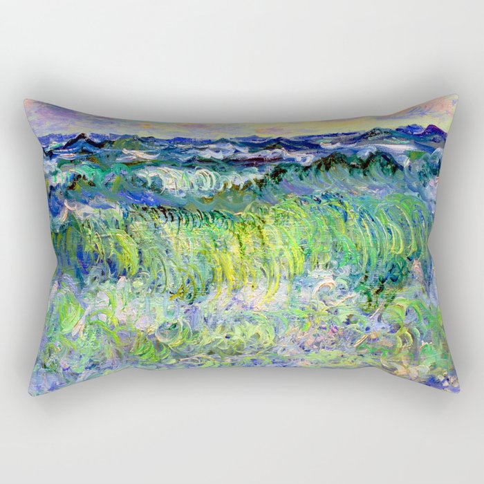 Claude Monet Sea at Pourville Rectangular Pillow Gallery Image 1