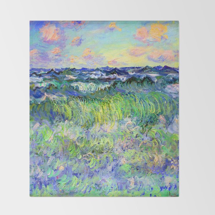 Claude Monet Sea at Pourville Throw Blanket Gallery Image 2