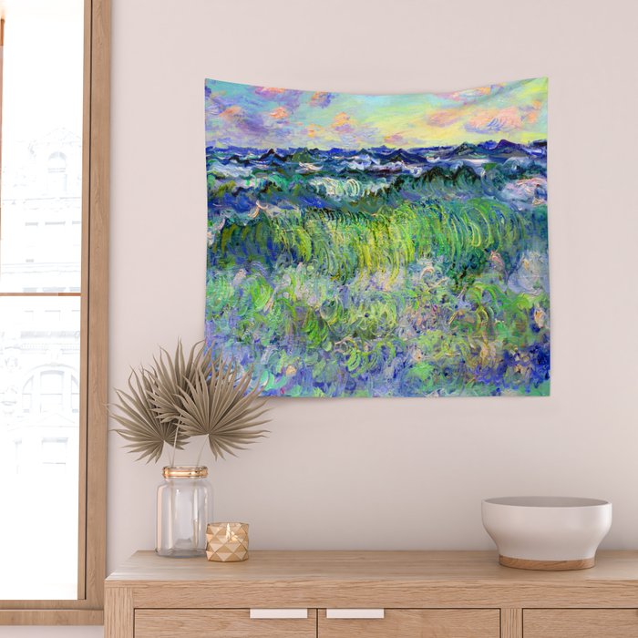 Claude Monet Sea at Pourville Wall Tapestry Gallery Image 2