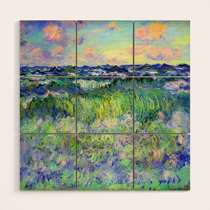 Claude Monet Sea at Pourville Wood Wall Art Gallery Image 1