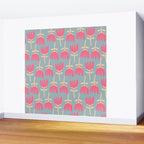 Tulips - Cheerful Scandi Floral Pattern in Pink, Apricot Cream, and Light Blue Wall Mural Gallery Image 2
