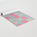 Tulips - Cheerful Scandi Floral Pattern in Pink, Apricot Cream, and Light Blue Yoga Mat Gallery Image 2