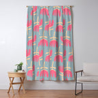 Tulips - Cheerful Scandi Floral Pattern in Pink, Apricot Cream, and Light Blue Window Curtain Gallery Image 5