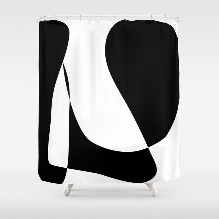 Minimalist Black and White 82 Shower Curtain Gallery Image 1