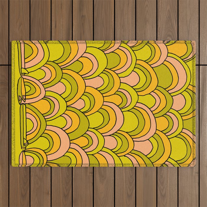 surfboard quiver 70s wallpaper dreams Outdoor Rug Gallery Image 1