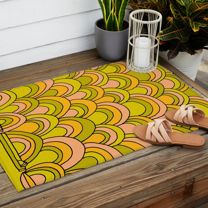 surfboard quiver 70s wallpaper dreams Outdoor Rug Gallery Image 2