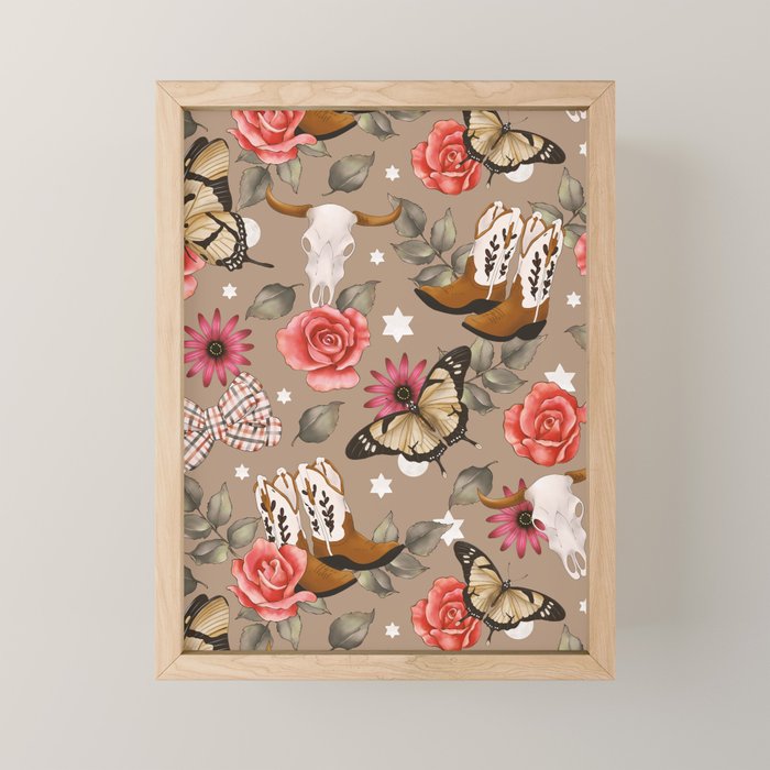 Cowboy Spirit Blooms Mini Art Print Gallery Image 1